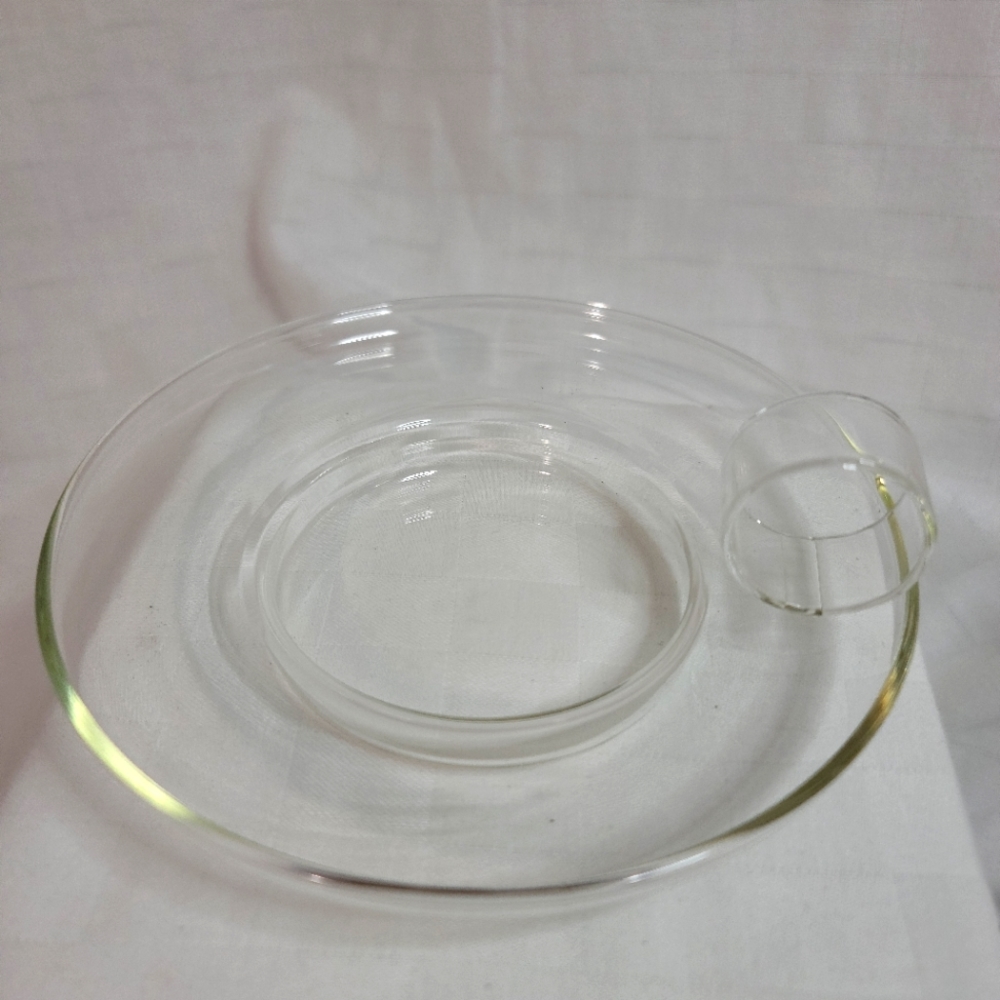 Vintage glass candle plate/holder.